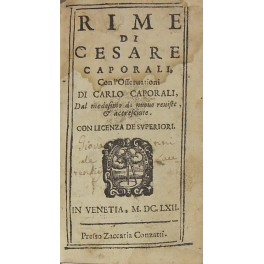 Rime. Con l'Osservationi di Carlo Caporali Rime. Con l'Osservationi di Carlo Caporali