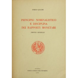 Principio nominalistico e disciplina dei rapporti monetari.