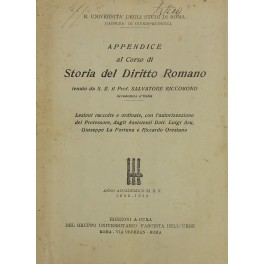 Appendice al corso di storia del diritto romano Appendice al corso di storia del diritto romano