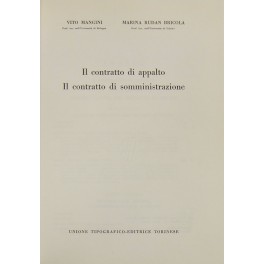 Il contratto di appalto. Il contratto di somministrazione