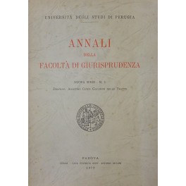 Annali della Facoltà di Giurisprudenza dell'Università degli Studi di Perugia. N. 3 1975 Nuova serie
