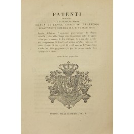 Patenti colle quali S.E. il Signor Cavaliere Thaon di Revel rende diffinitiva l'emissione provvisionale di Rendite redimibili Patenti colle quali S.E. il Signor Cavaliere Thaon di Revel rende diffinitiva l'emissione provvisionale di Rendite redimibili