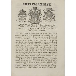Notificazione 22 novembre 1842 Dai bandi editti e notificazioni sul giuoco del Lotto ...