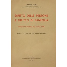 Diritto delle persone e diritto di famiglia nel progetto di riforma del codice civile. 