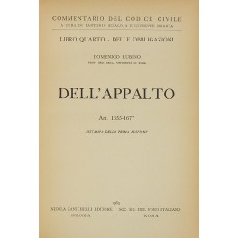 Dell'appalto. Art. 1655-1677 Dell'appalto. Art. 1655-1677