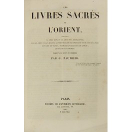 Les livres sacres de l'Orient Les livres sacres de l'Orient