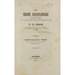 Del regime costituzionale nelle sue relazioni con lo stato attuale della scienza sociale e politica Del regime costituzionale nelle sue relazioni con lo stato attuale della scienza sociale e politica