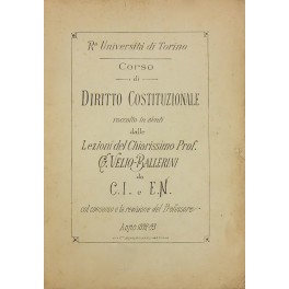 Corso di diritto costituzionale raccolto in sunti dalle Lezioni Corso di diritto costituzionale raccolto in sunti dalle Lezioni