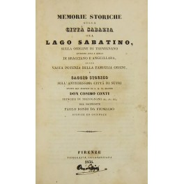 Memorie storiche sulla città Sabazia ora Lago Sabatino