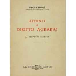 Appunti di diritto agrario. La proprietà terriera