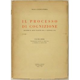 Il processo di cognizione secondo il rito vigente dal 1° Gennaio 1951. 