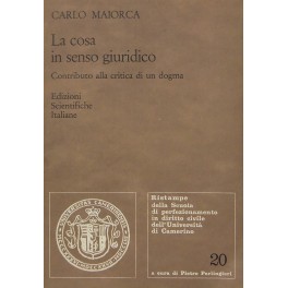 La cosa in senso giuridico La cosa in senso giuridico