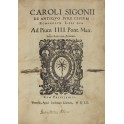 Caroli Sigonii De antiquo iure civium Romanorum Libri duo