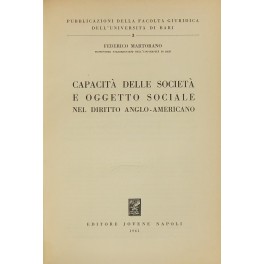 Capacità delle società e oggetto sociale nel diritto anglo-americano