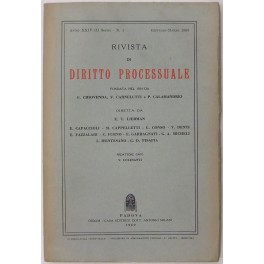 Rivista di Diritto Processuale. Annata 1969. Rivista di Diritto Processuale. Annata 1969.