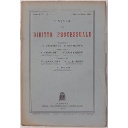 Rivista di Diritto Processuale. Annata 1963 Rivista di Diritto Processuale. Annata 1963
