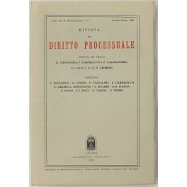 Rivista di Diritto Processuale. Annata 1992 Rivista di Diritto Processuale. Annata 1992