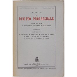 Rivista di Diritto Processuale. Annata 1981 Rivista di Diritto Processuale. Annata 1981