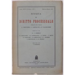 Rivista di Diritto Processuale. Annata 1971