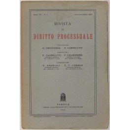 Rivista di Diritto Processuale. Annata 1954 Rivista di Diritto Processuale. Annata 1954