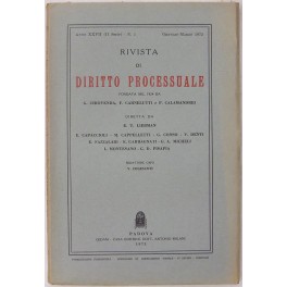 Rivista di Diritto Processuale. Annata 1972 Rivista di Diritto Processuale. Annata 1972