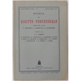 Rivista di Diritto Processuale. Annata 1973 Rivista di Diritto Processuale. Annata 1973