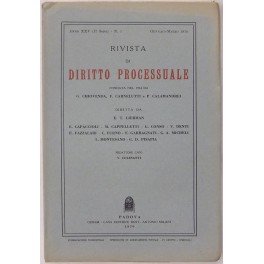 Rivista di Diritto Processuale. Annata 1970 Rivista di Diritto Processuale. Annata 1970