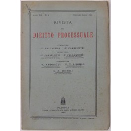 Rivista di Diritto Processuale. Annata 1965 Rivista di Diritto Processuale. Annata 1965