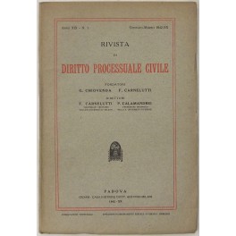 Rivista di Diritto Processuale Civile. Annata 1942 Rivista di Diritto Processuale Civile. Annata 1942