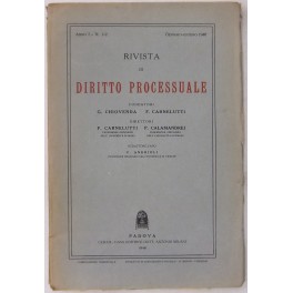 Rivista di Diritto Processuale. Annata 1946 Rivista di Diritto Processuale. Annata 1946