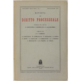 Rivista di Diritto Processuale. Annata 1979 Rivista di Diritto Processuale. Annata 1979