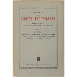 Rivista di Diritto Processuale. Annata 1979