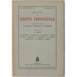 Rivista di Diritto Processuale. Annata 1978 Rivista di Diritto Processuale. Annata 1978