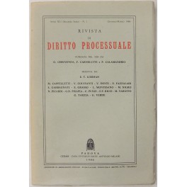 Rivista di Diritto Processuale. Annata 1986 Rivista di Diritto Processuale. Annata 1986