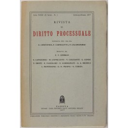 Rivista di Diritto Processuale. Annata 1977