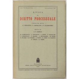 Rivista di Diritto Processuale. Annata 1985 Rivista di Diritto Processuale. Annata 1985