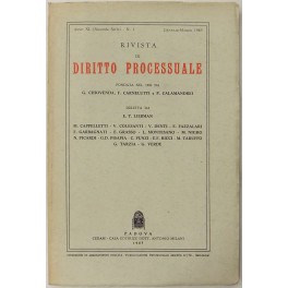 Rivista di Diritto Processuale. Annata 1985