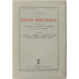 Rivista di Diritto Processuale. Annata 1989 Rivista di Diritto Processuale. Annata 1989