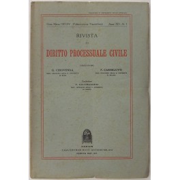 Rivista di Diritto Processuale Civile. Annata 1937 Rivista di Diritto Processuale Civile. Annata 1937