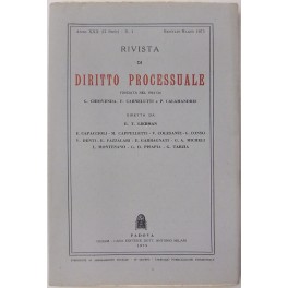 Rivista di Diritto Processuale. Annata 1975 Rivista di Diritto Processuale. Annata 1975
