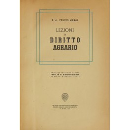 Lezioni di diritto agrario Lezioni di diritto agrario