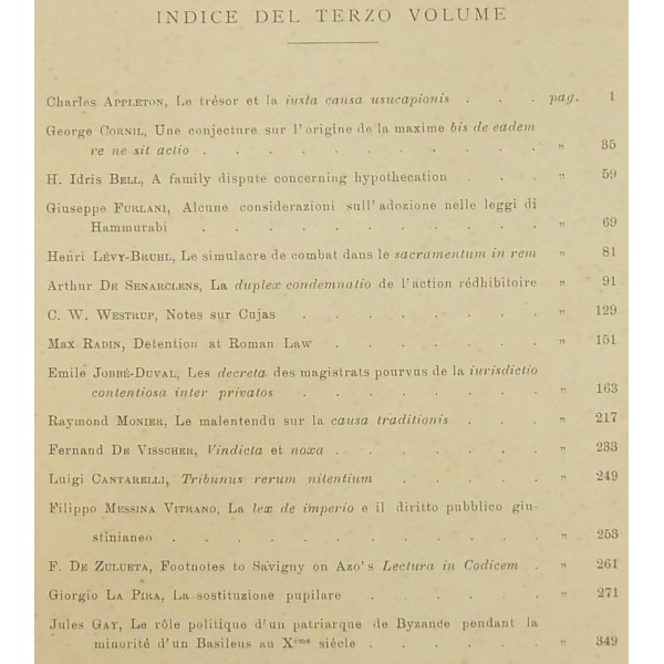Studi in onore di Pietro Bonfante nel XL anno d'insegnamento. Volume Terzo