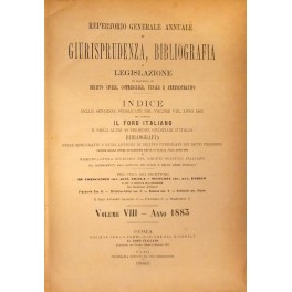 Repertorio Generale Annuale del Foro Italiano. Vol. VIII - Anno 1883