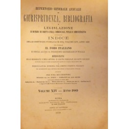 Repertorio Generale Annuale del Foro Italiano. Vol. XIV - Anno 1889