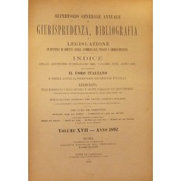 Repertorio Generale Annuale del Foro Italiano. Vol. XVII - Anno 1892