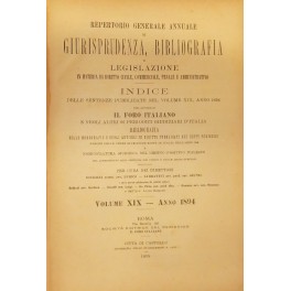 Repertorio Generale Annuale del Foro Italiano. Vol. XIX - Anno 1894