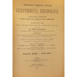 Repertorio Generale Annuale del Foro Italiano. Vol. XXIII - Anno 1898