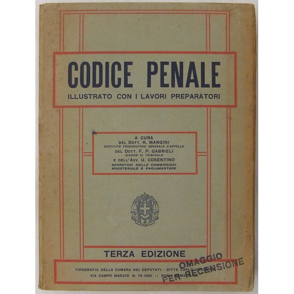Codice penale illustrato con i lavori preparatori