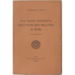 Una pagina sconosciuta degli ultimi mesi della vita di Hegel
