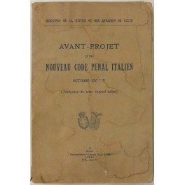 Avant-projet d'un nouveau code penal italien Avant-projet d'un nouveau code penal italien
